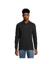 【送料無料】 ランズエンド メンズ ポロシャツ トップス Men's Comfort First Long Sleeve Mesh Polo Black