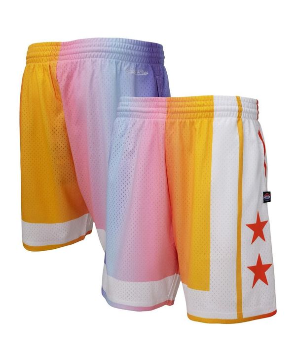 【送料無料】 ミッチェル&ネス メンズ ハーフパンツ・ショーツ ボトムス Men's x Uninterrupted White, Yellow New York Nets Hardwood Classics Swingman Shorts White, Yellow