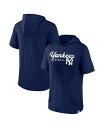  ファナティクス メンズ パーカー・スウェット フーディー アウター Men's Branded Navy New York Yankees Offensive Strategy Short Sleeve Pullover Hoodie Navy