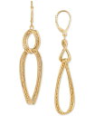 楽天ReVida 楽天市場店【送料無料】 イタリアン ゴールド レディース ピアス・イヤリング アクセサリー Triple-Row Twist Double Drop Earrings in 10k Gold 10K Yellow Gold