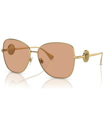 【送料無料】 ヴェルサーチ レディース サングラス・アイウェア アクセサリー Women's Sunglasses, VE2256 Gold-Tone