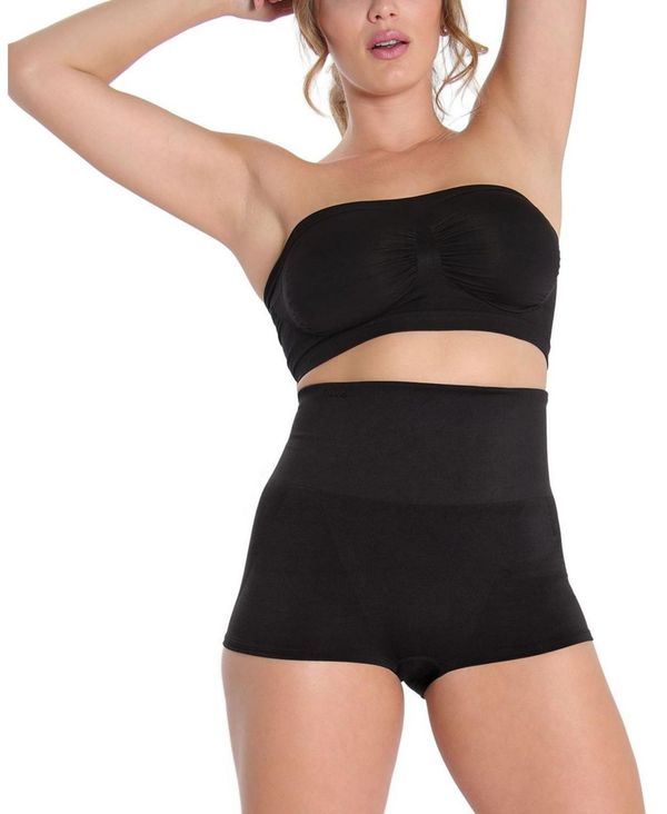 【送料無料】 メモイ レディース パンツ アンダーウェア Women 039 s High-Waisted Seamless Shaping Boy Shorts Black