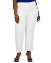 【送料無料】 カスパール レディース カジュアルパンツ ボトムス Plus Size Mid-Rise Straight-Leg Crepe Pants White