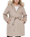 【送料無料】 コールハーン レディース ジャケット ブルゾン アウター Women 039 s Plus Size Faux-Fur-Trim Hooded Coat, Created for Macy 039 s Bone