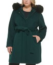 【送料無料】 コールハーン レディース ジャケット ブルゾン アウター Women 039 s Plus Size Faux-Fur-Trim Hooded Coat, Created for Macy 039 s Forest