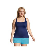 ランズエンドレディーストップのみ水着Women'sPlusSizeSquareNeckUnderwireTankiniSwimsuitTopAdjustableStrapsDeepseanavyのポイント対象リンク