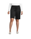 【送料無料】 ランズエンド レディース ハーフパンツ ショーツ ボトムス School Uniform Women 039 s Plus Size Plain Front Blend Chino Shorts Black