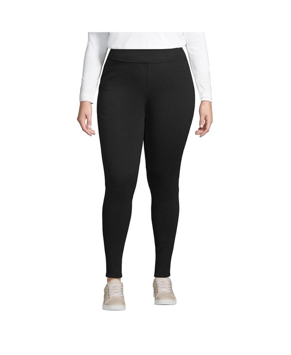 【送料無料】 ランズエンド レディース レギンス ボトムス Women 039 s Plus Size High Rise Serious Sweats Fleece Lined Pocket Leggings Black