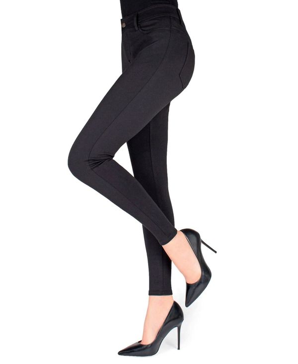 yz C fB[X MX {gX Women's Pants-Style Ponte Basic Pocket Leggings Black