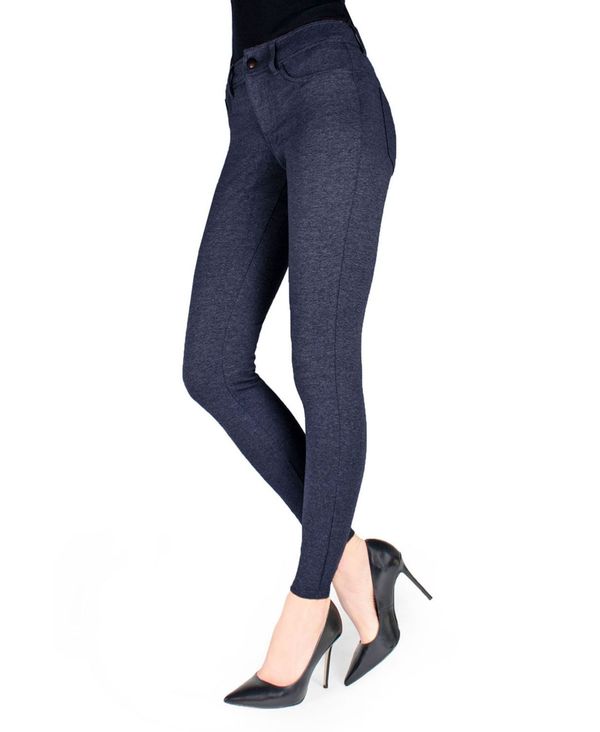 yz C fB[X MX {gX Women's Pants-Style Ponte Basic Pocket Leggings Navy