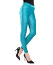 【送料無料】 メモイ レディース レギンス ボトムス Women's Thin Ribbed Stretch Corduroy Leggings Ocean D...