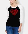 【送料無料】 エルエーポップアート レディース シャツ トップス Women's Raglan Word Art Just a Small Town Girl T-shirt Black, White