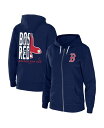【送料無料】 ウェア バイ エリン アンドルーズ レディース パーカー・スウェット フーディー アウター Women's Navy Boston Red Sox Sponge Fleece Full-Zip Hoodie Navy