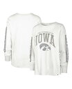 【送料無料】 47ブランド レディース Tシャツ トップス Women 039 s White Iowa Hawkeyes Statement SOA 3-Hit Long Sleeve T-shirt White