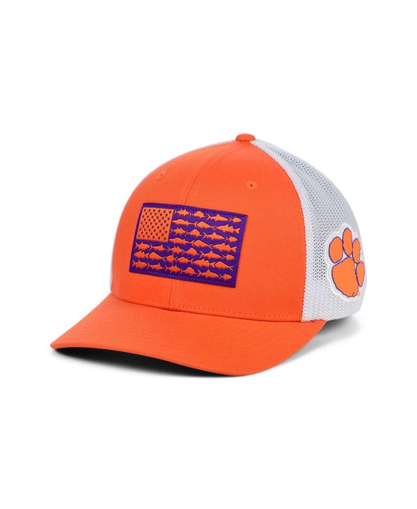 【送料無料】 コロンビア メンズ 帽子 アクセサリー Clemson Tigers PFG Fish Flag Stretch-Fitted Cap Orange/White