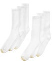 【送料無料】 ゴールドトゥ メンズ 靴下 アンダーウェア Men's 6-Pack Casual Harrington Socks White