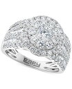 【送料無料】 エフィー レディース リング アクセサリー EFFY&reg; Diamond Round & Baguette Halo Cluster Engagement Ring (2 ct. t.w.) in 14k White Gold White Gold