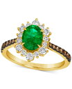 【送料無料】 ル ヴァン レディース リング アクセサリー Costa Smeralda Emeralds (7/8 ct. t.w.) & Diamond (5/8 ct. t.w.) Halo Ring in 14k Gold No Color