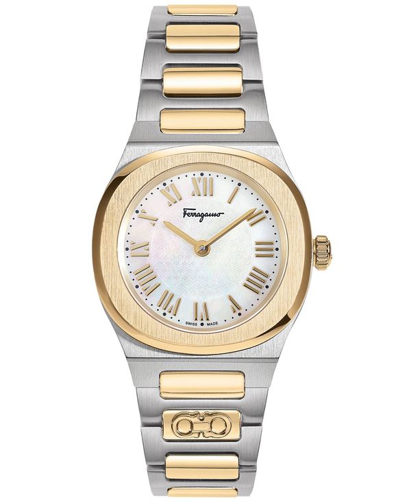 【送料無料】 サルヴァトーレ フェラガモ レディース 腕時計 アクセサリー Women's Swiss Elliptical Two-Tone Stainless Steel Bracelet Watch 28mm Two Tone