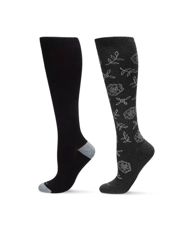 yz C fB[X C A_[EFA Women's 2 Pack Sock Set Floral Black, Gray