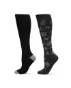 【送料無料】 メモイ レディース 靴下 アンダーウェア Women's 2 Pack Sock Set Floral Black, Gray
