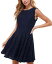 【送料無料】 シティー スタジオ レディース ワンピース トップス Juniors' Lace Fit & Flare Dress Navy