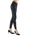 【送料無料】 メモイ レディース レギンス ボトムス Geo Plaid Shaping Women's Leggings Navy