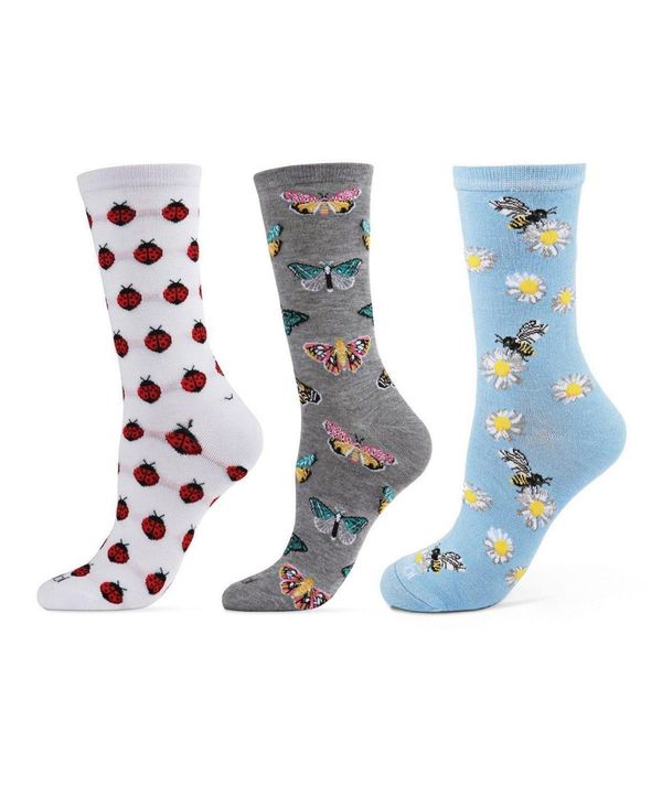 yz C fB[X C A_[EFA Women's Rayon from Bamboo Crew Bundle Socks Set Insects Assortment