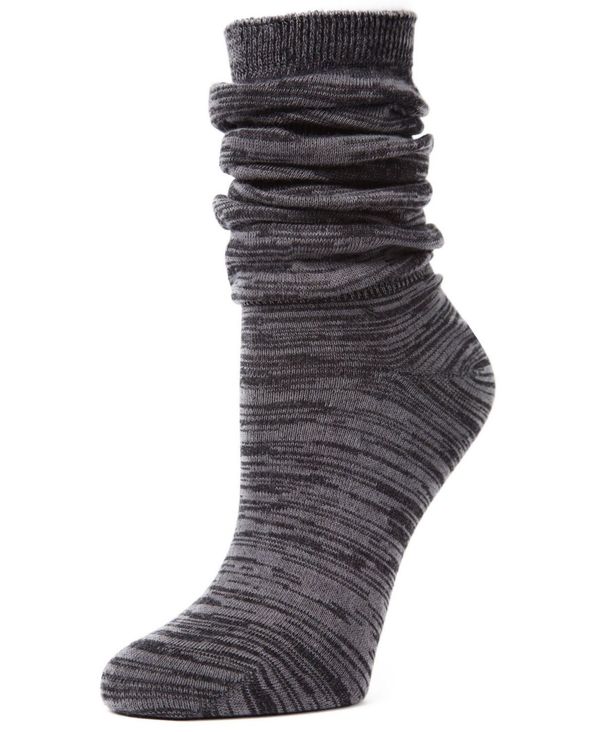 yz C fB[X C A_[EFA Women's Flake Zag Sherpa Lined Lounge Socks Black