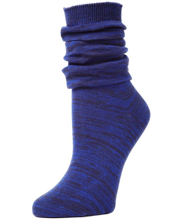 yz C fB[X C A_[EFA Women's Flake Zag Sherpa Lined Lounge Socks Evening Blue