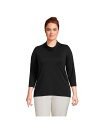 【送料無料】 ランズエンド レディース シャツ トップス Women's Plus Size 3/4 Sleeve Light Weight Jersey Cowl Neck Top Black