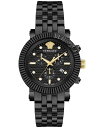 yz FT[` Y rv ANZT[ Men's Swiss Chronograph V-Chrono Black Ion Plated Bracelet Watch 45mm Ip Black