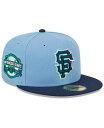【送料無料】 ニューエラ メンズ 帽子 アクセサリー Men 039 s Light Blue, Navy San Francisco Giants Green Undervisor 59FIFTY Fitted Hat Light Blue, Navy