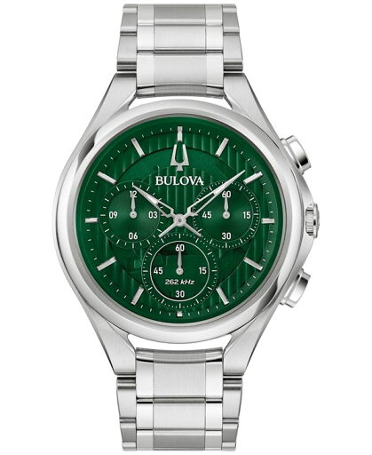 【送料無料】 ブロバ メンズ 腕時計 アクセサリー Men's Chronograph Curv Stainless Steel Bracelet Watch 44mm Silver-tone 【送料無料】 ブロバ メンズ 腕時計 アクセサリー Men's Chronograph Curv Stainless Steel Bracelet Watch 44mm Silver-tone