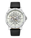 yz PlXR[ Y rv ANZT[ Men's Automatic Black Genuine Leather Watch 44mm Black