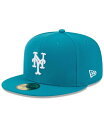 【送料無料】 ニューエラ メンズ 帽子 アクセサリー Men's Turquoise New York Mets 59FIFTY Fitted Hat Turquoise