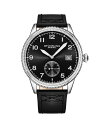 yz XgD[O Y rv ANZT[ Men's Aviator Black Leather , Black Dial , 51mm Round Watch Black