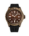 yz XgD[O Y rv ANZT[ Men's Aquadiver Black Rubber , Brown Dial , 44mm Round Watch Black