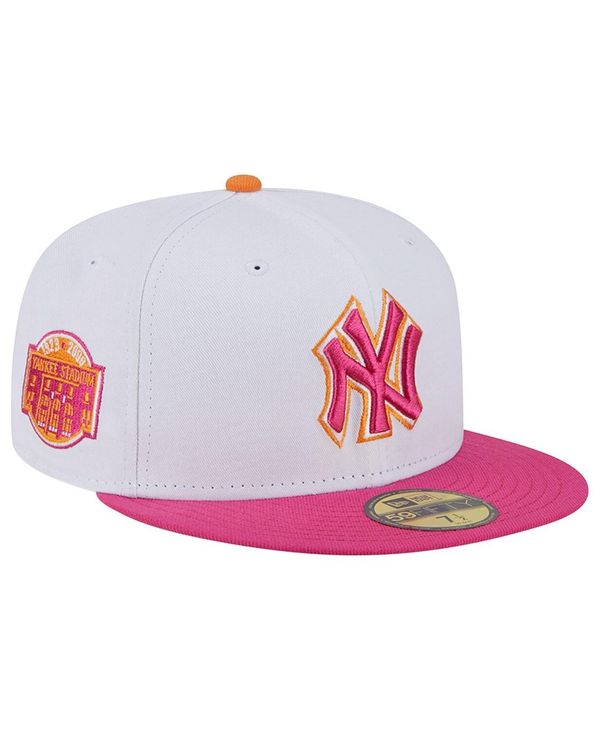【送料無料】 ニューエラ メンズ 帽子 アクセサリー Men's White, Pink New York Yankees Old Yankee Stadium 59FIFTY Fitted Hat White, Pink