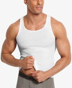 【送料無料】 ヘインズ メンズ シャツ トップス Men's Big & Tall 4-Pk. A-Line Cotton Tank Undershirts White(4)