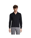 【送料無料】 ランズエンド メンズ ポロシャツ トップス School Uniform Men's Long Sleeve Mesh Polo Shirt Bl...