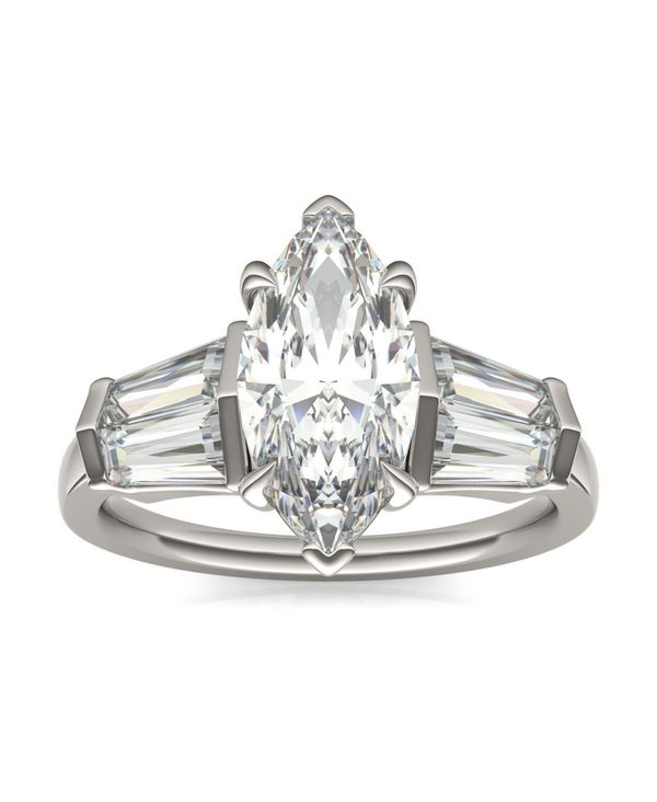 yz `[Y Ah Ro[h fB[X O ANZT[ Moissanite Marquise Engagement Ring (3-1/3 Carat Total Weight Certified Diamond Equivalent) in 14K White Gold White Gold