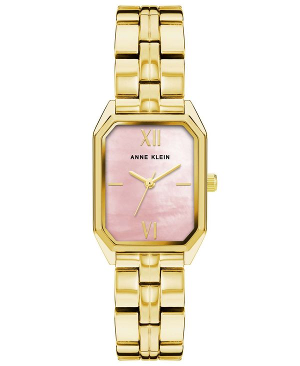 【送料無料】 アンクライン レディース 腕時計 アクセサリー Women's Three Hand Quartz Gold-Tone Alloy Link Bracelet Watch, 24mm Gold, Beige