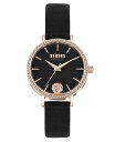 【送料無料】 ヴェルサス ヴェルサーチ レディース 腕時計 アクセサリー Women's Three-Hand Quartz Mar Vista Black Leather Strap 34mm Rose Gold(2)