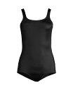 【送料無料】 ランズエンド レディース 上下セット 水着 Women's Plus Size Tummy Control Scoop Neck Soft Cup Tugless One Piece Swimsuit Black(4)