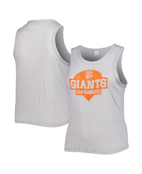 【送料無料】 ソフト アズ ア グレープ レディース タンクトップ トップス Women's Gray San Francisco Giants Plus Size High Neck Tri-Blend Tank Top Gray