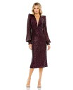 【送料無料】 マックダガル レディース ワンピース トップス Women's Ieena Sequined Structured Bishop Sleeve M...