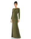 【送料無料】 マックダガル レディース ワンピース トップス Women's Draped Bateau Long Sleeve Trumpet Gown Ol...