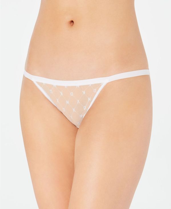 ダナ・キャラン 【送料無料】 ダナ キャラン ニューヨーク レディース パンツ アンダーウェア Monogram Mesh String Bikini Underwear DK5030 Poplin White