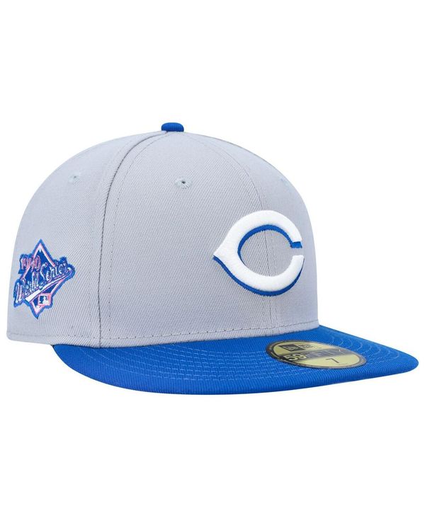 ̵ ˥塼  ˹ ꡼ Men's Gray, Blue Cincinnati Reds Dolphin 59FIFTY Fitted Hat Gray, Blue